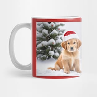 Cute lab puppy in the snow Mug